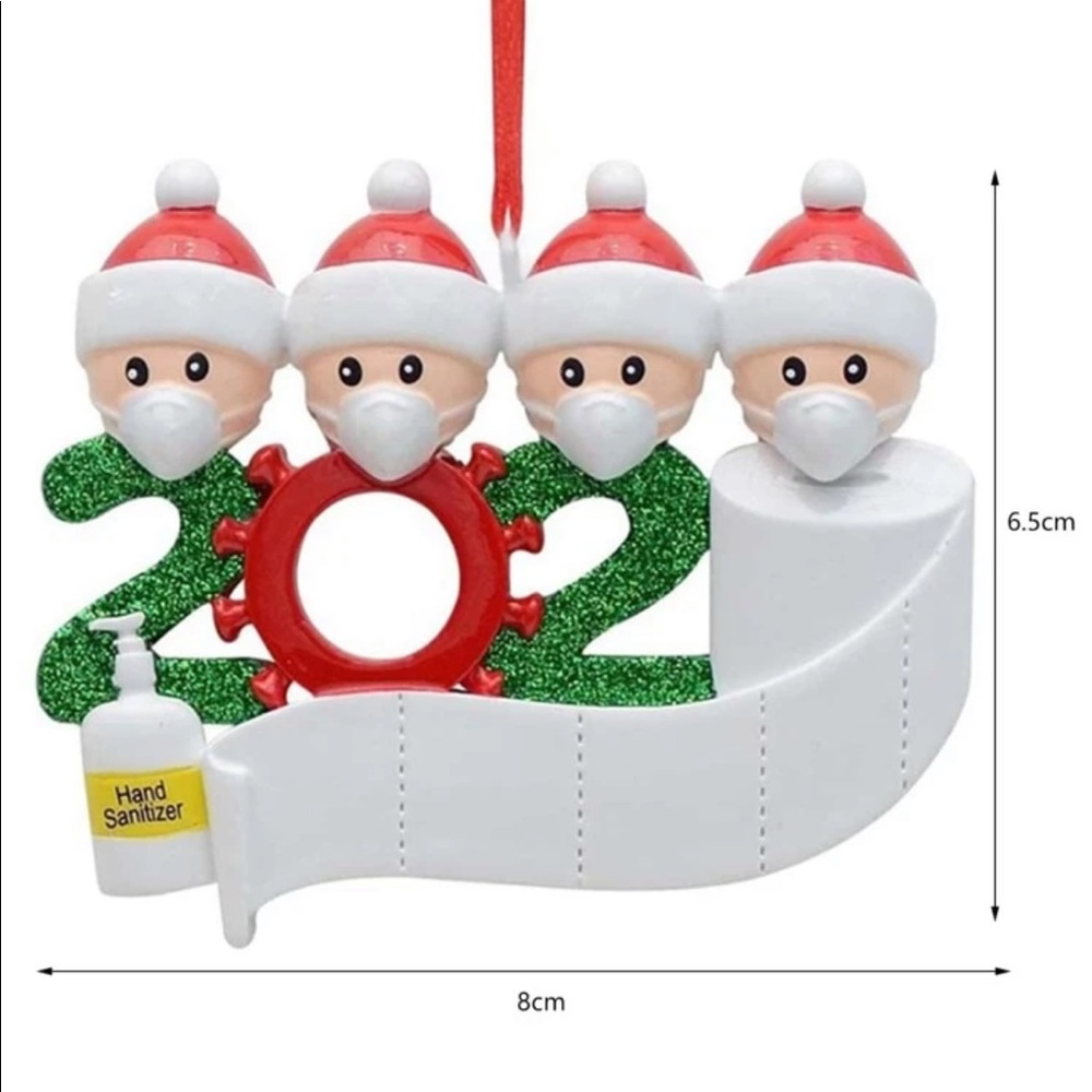 Santa Design Christmas Ornament, 4 family members - Picture 2 of 5